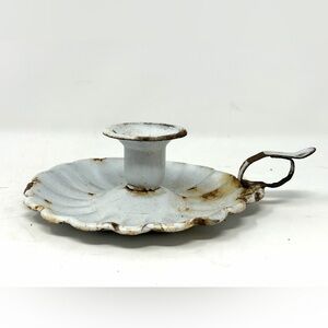 French Enamelware Handheld Candle Holder (Bougeoir), c. 1880–1900